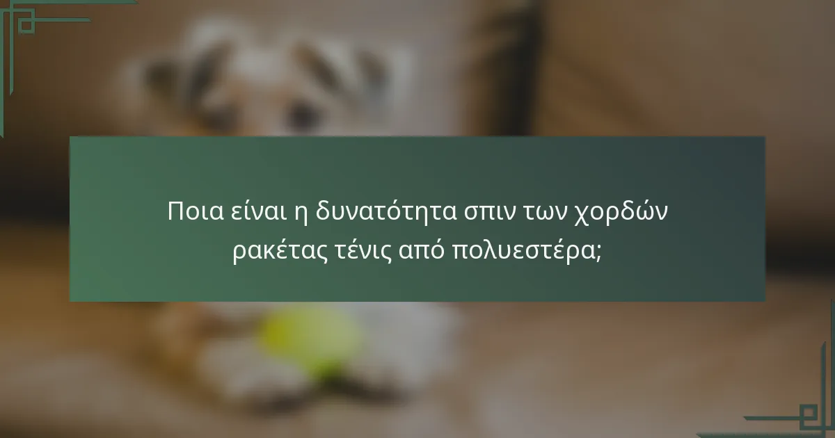 Ποια είναι η δυνατότητα σπιν των χορδών ρακέτας τένις από πολυεστέρα;