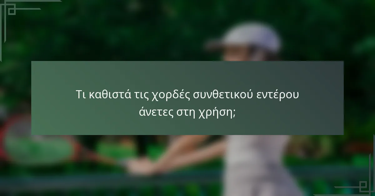 Τι καθιστά τις χορδές συνθετικού εντέρου άνετες στη χρήση;